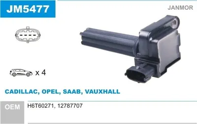 Produktbild von JANMOR JM5477 Zündspule für OPEL Vectra C Caravan (Z02) Vectra C Limousine (Z02) Signum CC (Z03) Vectra C CC (Z02) für SAAB 9-3 (YS3F)