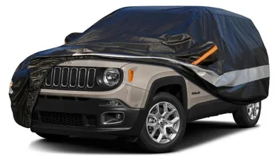 Zdjęcie produktu dla Pokrowiec samochodowy, 10 warstw, wodoodporny i oddychający, przeznaczony dla Jeep Renegade (2014-2023), kolor: czarny