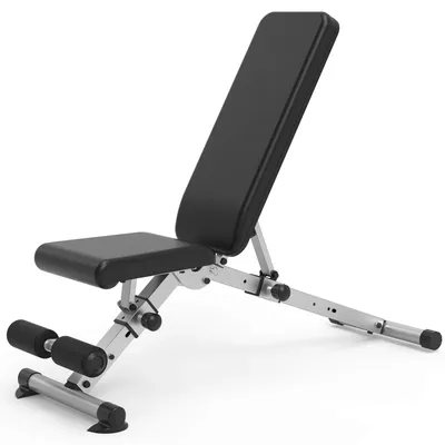 Image de Banc d'haltères - Réglable - Noir - 6 positions du dossier - 3 positions de l'assise - 14,5 kg - Acier allié - Pliable