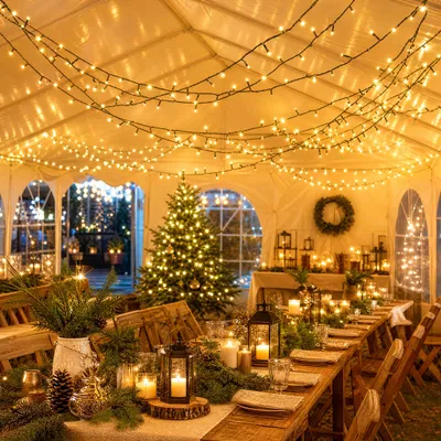 Produktbild von ACXIN Weihnachtsbeleuchtung für Zuhause, LED Lichterschnur 50 m, 500 LEDs warmweiß, 8 Lichtmodi, 10 cm Abstand