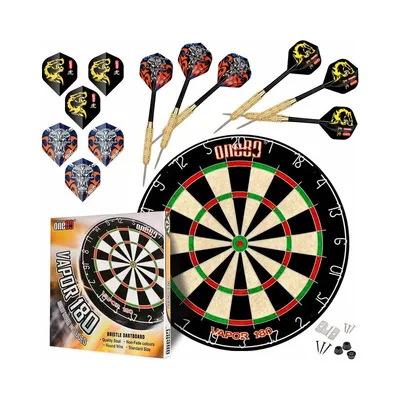 Produktbild von Professional perfection Dartscheibe mit Pfeilen, Profi Steeldartscheibe aus Sisal, Dartscheibe Steeldart Dartscheibe Set