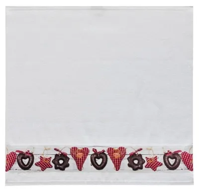 Produktbild von framsohn Geschirrtuch Frottier 'Lebkuchen' 50 x 50 cm Weiß