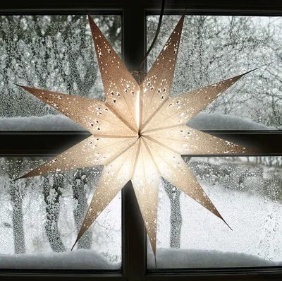 Image de Étoile de Noël 60cm Décoration de Noël Étoile de l'Avent Étoile lumineuse Décoration de fenêtre Étoile