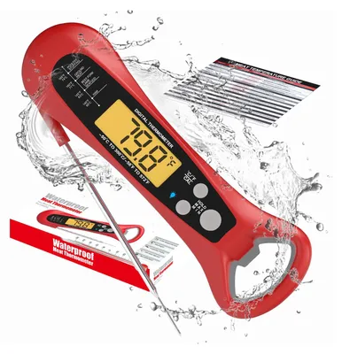 Produktbild von Digitales Küchen-Thermometer mit klappbarer Sonde – IPX7 wasserdicht, präzise ±1°C, schnelles Messen für Fleisch, Backofen und BBQ