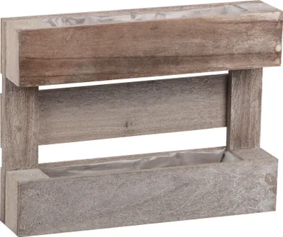 Produktbild von UNUS Paletten Holz Kästen Kunststoffeinsatz grau klein bepflanzen Dekoration