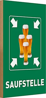 Produktbild von Holzschild 20x30cm Saufstelle Biergläser Bier