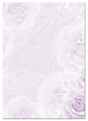 Produktbild von Motiv Briefpapier (Violett-Blumen-5010, A4, 100 Blatt). Einseitig bedrucktes Briefpapier,  beschreibbar, für alle Drucker/Kopierer geeignet