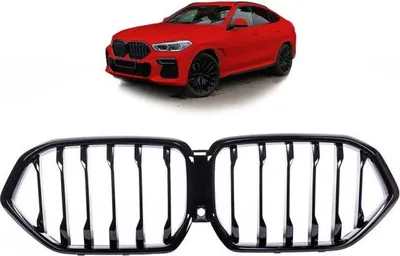 Obrázek produktu pro Sportovní mřížka chladiče v lesklé černé barvě + kamera, vhodná pro BMW X6 G06