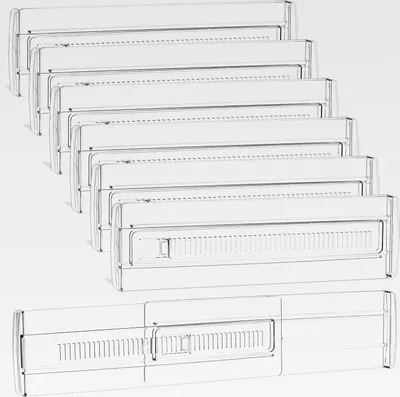 Produktbild von 6 Stück Schubladentrenner, Schubladenteiler Verstellbar (28-50cm), Transparente Schubladen Trenner Kunststoff für Küchenspeicher, Schlafzimmer, Kommode, mit Doppelseitigem Klebeband