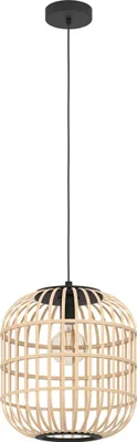 Produktbild von BORDESLEY Hängeleuchte Hängelampe Pendellampe Pendelleuchte - H110 x Ø35 cm - schwarz - 1X28W exkl. - IP20