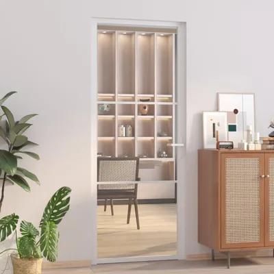 Produktbild von Drzwi wewnętrzne 83x201,5 cm Białe szkło ESG i aluminium