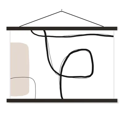 Produktbild von MuchoWow® Textilposter Abstrakt - Pastell - Minimalismus 150x100 cm mit schwarzem Rahmen - Schlafzimmer