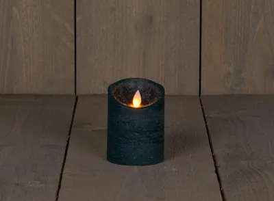 Productafbeelding van Kaars wax rustiek bewegende vlam 7,5x10 cm antiek groen b.o. Anna's Collection