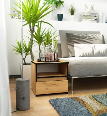 Immagine prodotto di Comodino da 40 cm con 1 cassetto, comodino, tavolino da camera da letto, finitura opaca