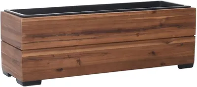 Produktbild von Holz-Blumenkasten KAJIX, braun, mit Inneneinsatz, 82x21x21 cm