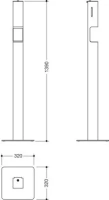 Produktbild von HEWI 900.06.01460 DX Desinfektionsspender Säule integr.