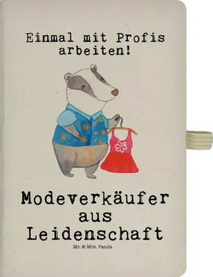 Produktbild von Mr. & Mrs. Panda notizbuch Modeverkäufer Leidenschaft - Transparent - Geschenk, Reisetagebuch, Schreibheft, Witzig, Lustig, Kladde, Journal, Spruch, Verkäufer, Tagebuch