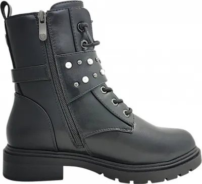 Imagen del producto de Zapatos de mujer Marco Tozzi, botines con cordones, color negro, para uso casual