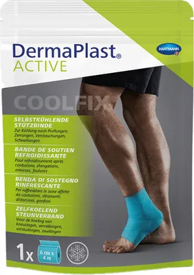 Obrázok produktu pre Hartmann DermaPlast CoolFix, chladiaca podporná bandáž, 6 cm x 4 m, tyrkysová