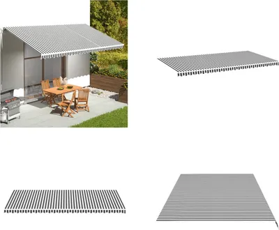 Immagine prodotto di vidaXL Tenda da sole in tessuto antracite e bianco 6x3 m - Tessuto per tende da sole - Telo per tende da sole - Ricambi per tende da sole - Ricambi per tende da sole