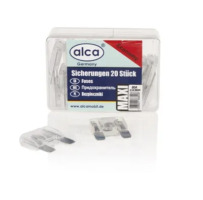 Produktbild von alca® Maxi-Sicherung 80A; 20 St. Economy Box 32 V Farbe - transparent Maxi Flachsicherung für Fahrzeuge LKW Bus Schwermaschinen Traktor Auto