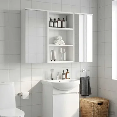 Produktbild von vidaXL Badezimmer-Wandschrank Weiß 40 x 16 x 62,5 cm Holzwerkstoff