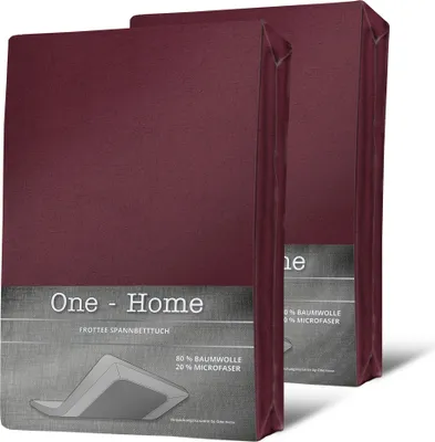 Produktbild von 2er Pack Spannbettlaken FROTTEE 140x200 cm - 160x200 cm bordeaux Spannbetttuch