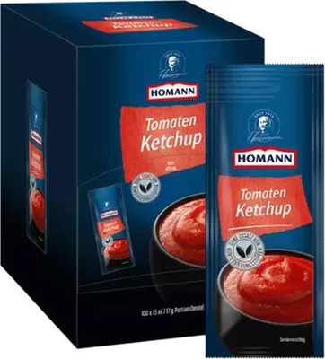 Produktbild von Homann Tomaten Ketchup Tomatig fruchtig mit Tomatenmarkanteil100x15ml