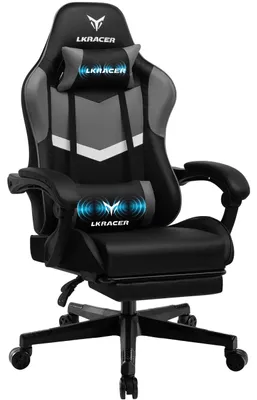 Image de Fauteuil gaming, design ergonomique, accoudoirs réglables, GRIS