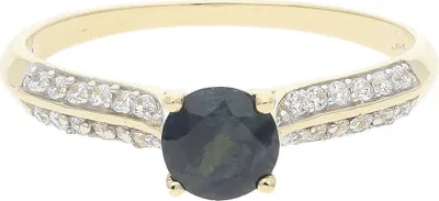 Produktbild von JuwelmaLux Ring 333/000 (8 Karat) Gold echter Saphir & synth Zirkonia JL39-07-0432 54