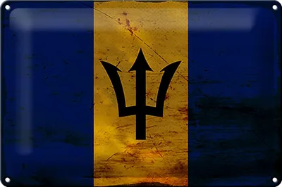 Produktbild von Blechschild Flagge Barbados 30x20cm Flag of Barbados Rost
