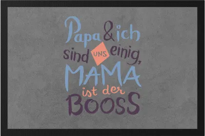 Produktbild von Papa & Ich Sind Uns Einig Mama Ist Der Boss Fußmatte  Geschenkidee Muttertag Humor Sarkasmus