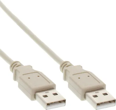 Produktbild von InLine® USB 2.0 Kabel, A an A, beige, 2m (UL)