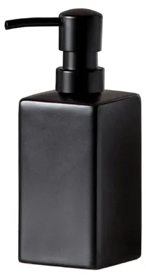 Immagine prodotto di Distributore di sapone in Vetroceramica opaca, nero, quadrato, da 400 ml, per cucina e bagno
