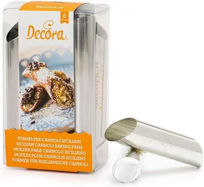 Produktbild von Decora Blechdose, sizilianische Cannoli – Silber – 14 x 9 x 5 cm