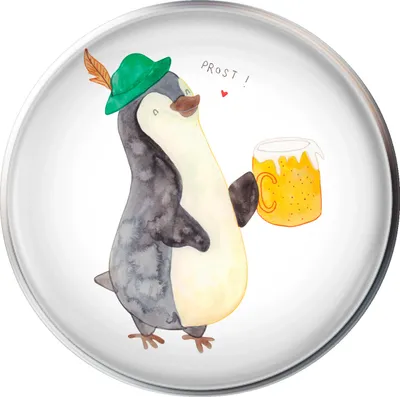 Produktbild von Mr. & Mrs. Panda Waschbecken Stöpsel Pinguin Bier - Weiß - Geschenk, Beschwippst, , Abfluss-Stöpsel, Ablaufgarnitur, Waschbecken-Stopfen, waschbeckenstöpsel