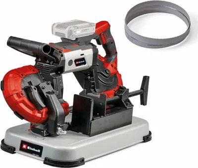 Immagine prodotto di Sega a nastro a batteria Einhell TE-MB 18/127 U Li-Solo Power X-Change (18 V, altezza di taglio 115 mm, larghezza di taglio 127 mm, telaio di base, luce LED, incl. 2x lama a nastro, senza batteria)