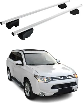 Produktbild von Dachträger Grundträger für Mitsubishi Outlander 2012-2020 Metall Silber ABE 2x