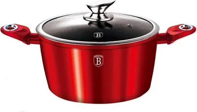 Zdjęcie produktu dla Berlinger Haus BH/1257N, 4,1 l, Okrągły, Czerwony, Aluminium, Czerwony, Ergonomiczny, Miękki w dotyku