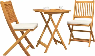 Zdjęcie produktu dla vidaXL Zestaw ogrodowy Bistro 3 szt. Brązowy Lite drewno akacjowe