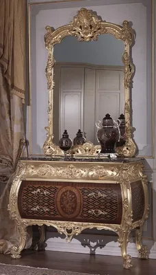 Produktbild von Casa Padrino Luxus Barock Kommode mit Spiegel Braun / Schwarz / Gold - Barock Spiegelkommode - Prunkvolle Barock Möbel - Hotel Möbel - Schloss Möbel - Luxus Qualität -  Italy