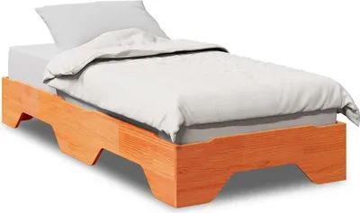 Obrázek produktu pro vidaXL Postel z masivu bez matrace Stohovatelná voskovaná hnědá 75x190 cm