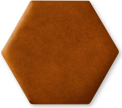 Produktbild von TAPHICEROS Hex Wandpaneel Polsterpaneel, 30x26 cm, VELUTTO 33, Ziegelorange, Wandkissen Hexagon Wandpolster Kopfteil für Bett Gepolstert Polsterplatte