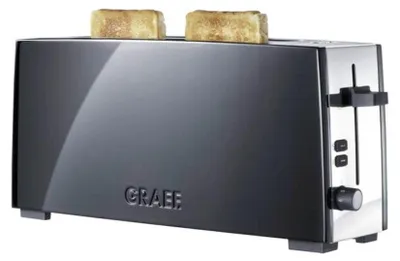 Produktbild von Graef TO92, 2 Scheibe(n), Schwarz, Aluminium, Edelstahl, Tasten, Drehregler, Bread slice centring; Cable rewind; Control knob with Clic-Clic function; Extra-lift for simple..., 880 W