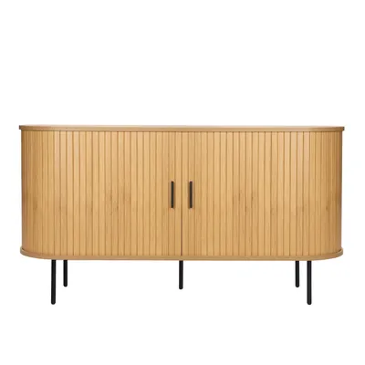 Produktbild von Möbilia Sideboard | 2 Schiebetüren | B 140 x T 40 x H 76 cm | natur – schwarz | 32020000 | Serie SIDEBOARD