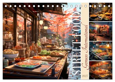 Produktbild von STREET FOOD Genuss International (Tischkalender 2027 DIN A5 quer), CALVENDO Monatskalender