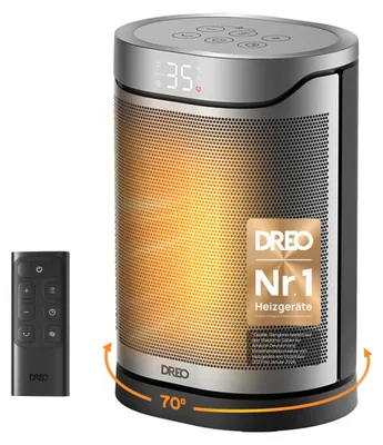 Zdjęcie produktu dla Ogrzewacz ceramiczny DREO, 318,1500 W, elektryczny grzejnik do sypialni, wolnostojący