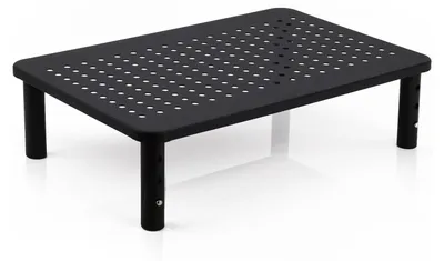 Image de Support pour ordinateur portable et moniteur NOVAATO, table réglable en hauteur avec orifices de refroidissement, support pour ordinateur, étagère debout universelle en acier pour bureau, maison et bureau