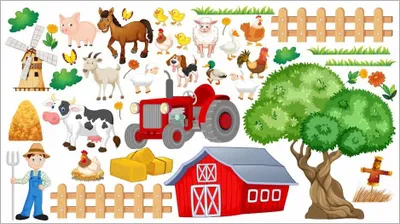 Produktbild von 020 Wandtattoo Bauernhof - Größe 1250 x 700 mm
