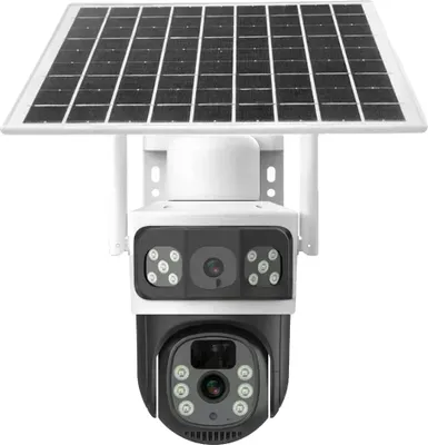 Obrázek produktu pro Venkovní bezpečnostní kamera, 4K s duálním objektivem, solární napájení, WiFi kamera 256GB-W